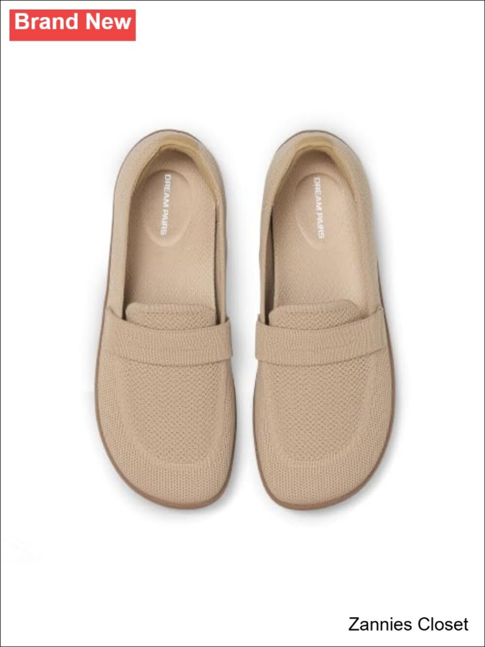 ✨DREAM PAIRS Women Wide Toe Barefoot Knit Loafers Slip-On Comfort Flats